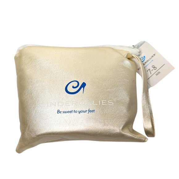 Cinderollies NWT Size 7-8 Pearl Ivory Foldable Rollable Ballet Flats - Picture 2 of 6